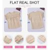 imageDokotoo Womens Summer Tops Crewneck Lace Crochet Short Sleeve Shirts Casual Chiffon Blouses1 Apricot