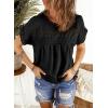 imageDokotoo Womens Summer Tops Crewneck Lace Crochet Short Sleeve Shirts Casual Chiffon Blouses1 Black