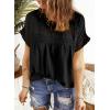 imageDokotoo Womens Summer Tops Crewneck Lace Crochet Short Sleeve Shirts Casual Chiffon Blouses1 Black