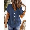 imageDokotoo Womens Summer Tops Crewneck Lace Crochet Short Sleeve Shirts Casual Chiffon Blouses1 Blue