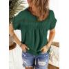 imageDokotoo Womens Summer Tops Crewneck Lace Crochet Short Sleeve Shirts Casual Chiffon Blouses1 Dark Green