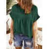 imageDokotoo Womens Summer Tops Crewneck Lace Crochet Short Sleeve Shirts Casual Chiffon Blouses1 Dark Green