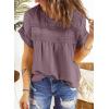 imageDokotoo Womens Summer Tops Crewneck Lace Crochet Short Sleeve Shirts Casual Chiffon Blouses1 Dark Purple