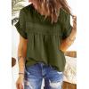 imageDokotoo Womens Summer Tops Crewneck Lace Crochet Short Sleeve Shirts Casual Chiffon Blouses1 Deep Green