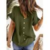 imageDokotoo Womens Summer Tops Crewneck Lace Crochet Short Sleeve Shirts Casual Chiffon Blouses1 Deep Green