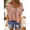 imageDokotoo Womens Summer Tops Crewneck Lace Crochet Short Sleeve Shirts Casual Chiffon Blouses1 Light Pink