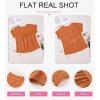 imageDokotoo Womens Summer Tops Crewneck Lace Crochet Short Sleeve Shirts Casual Chiffon Blouses1 Orange