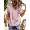 imageDokotoo Womens Summer Tops Crewneck Lace Crochet Short Sleeve Shirts Casual Chiffon Blouses1 Pink