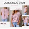 imageDokotoo Womens Summer Tops Crewneck Lace Crochet Short Sleeve Shirts Casual Chiffon Blouses1 Pink