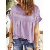 imageDokotoo Womens Summer Tops Crewneck Lace Crochet Short Sleeve Shirts Casual Chiffon Blouses1 Purple