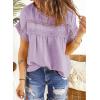 imageDokotoo Womens Summer Tops Crewneck Lace Crochet Short Sleeve Shirts Casual Chiffon Blouses1 Purple
