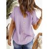 imageDokotoo Womens Summer Tops Crewneck Lace Crochet Short Sleeve Shirts Casual Chiffon Blouses1 Purple