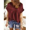 imageDokotoo Womens Summer Tops Crewneck Lace Crochet Short Sleeve Shirts Casual Chiffon Blouses1 Red