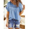 imageDokotoo Womens Summer Tops Crewneck Lace Crochet Short Sleeve Shirts Casual Chiffon Blouses1 Sky Blue
