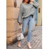 imageDokotoo Womens Sweater 2025 Fall Winter Long Sleeve Casual Tops Ribbed Hem Knitwear Lantern Pullover SweaterGray