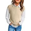 imageDokotoo Womens Sweaters Crewneck Cable Knit Vest Tops for Women 2025 Fall Fashion Clothing Cap Sleeve Sweater VestBeige
