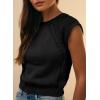 imageDokotoo Womens Sweaters Crewneck Cable Knit Vest Tops for Women 2025 Fall Fashion Clothing Cap Sleeve Sweater VestBlack