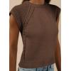 imageDokotoo Womens Sweaters Crewneck Cable Knit Vest Tops for Women 2025 Fall Fashion Clothing Cap Sleeve Sweater VestChestnut