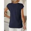 imageDokotoo Womens Sweaters Crewneck Cable Knit Vest Tops for Women 2025 Fall Fashion Clothing Cap Sleeve Sweater VestNavy Blue