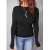 imageDokotoo Womens Wool Blend Sweater Warm Soft Lightweight Long Sleeve Crew Neck Solid Basic Tops Regular FitBlack