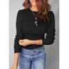 imageDokotoo Womens Wool Blend Sweater Warm Soft Lightweight Long Sleeve Crew Neck Solid Basic Tops Regular FitBlack