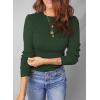 imageDokotoo Womens Wool Blend Sweater Warm Soft Lightweight Long Sleeve Crew Neck Solid Basic Tops Regular FitBlackish Green