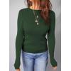 imageDokotoo Womens Wool Blend Sweater Warm Soft Lightweight Long Sleeve Crew Neck Solid Basic Tops Regular FitBlackish Green