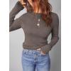 imageDokotoo Womens Wool Blend Sweater Warm Soft Lightweight Long Sleeve Crew Neck Solid Basic Tops Regular FitDark Coffee