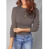 imageDokotoo Womens Wool Blend Sweater Warm Soft Lightweight Long Sleeve Crew Neck Solid Basic Tops Regular FitDark Coffee