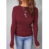 imageDokotoo Womens Wool Blend Sweater Warm Soft Lightweight Long Sleeve Crew Neck Solid Basic Tops Regular FitRed