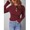 imageDokotoo Womens Wool Blend Sweater Warm Soft Lightweight Long Sleeve Crew Neck Solid Basic Tops Regular FitRed