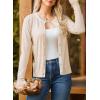 imageDokotoo Womens Wool Button Down Lightweight Cardigans Long Sleeve Casual Crew Neck Soft Knit Cardigan Sweaters TopsApricot