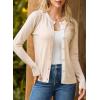 imageDokotoo Womens Wool Button Down Lightweight Cardigans Long Sleeve Casual Crew Neck Soft Knit Cardigan Sweaters TopsApricot