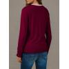 imageDokotoo Womens Wool Button Down Lightweight Cardigans Long Sleeve Casual Crew Neck Soft Knit Cardigan Sweaters TopsBurgundy