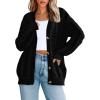 imageDokotoo Cardigan Sweaters for Women Casual Long Sleeve Button Down Chunky Knit Open Front Sweater TopsBlack