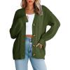 imageDokotoo Cardigan Sweaters for Women Casual Long Sleeve Button Down Chunky Knit Open Front Sweater TopsGreen