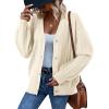 imageDokotoo Womens Cardigan Sweaters 2025 Fall Casual Button Down Cuffed Long Sleeve Ribbed Knit Sweater TopsBeige