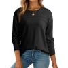 imageDokotoo Womens Casual Long Sleeve Wool Hollow Out Sweaters for Women 2025 Trendy Lightweight Crochet Pullover TopsBlack