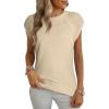 imageDokotoo Womens Sweaters Crewneck Cable Knit Vest Tops for Women 2025 Fall Fashion Clothing Cap Sleeve Sweater VestBeige