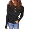 imageDokotoo Womens Wool Blend Sweater Warm Soft Lightweight Long Sleeve Crew Neck Solid Basic Tops Regular FitBlack