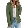 imageDokotoo Womens Wool Button Down Lightweight Cardigans Long Sleeve Casual Crew Neck Soft Knit Cardigan Sweaters TopsVineyard Green