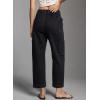 imageDokotoo Jeans for Women Casual High Waisted Straight Wide Leg Pants Loose Cargo Denim Pants with PocketsBlack