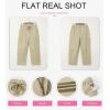 imageDokotoo Jeans for Women Casual High Waisted Straight Wide Leg Pants Loose Cargo Denim Pants with PocketsKhaki
