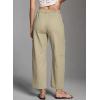 imageDokotoo Jeans for Women Casual High Waisted Straight Wide Leg Pants Loose Cargo Denim Pants with PocketsKhaki
