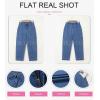 imageDokotoo Jeans for Women Casual High Waisted Straight Wide Leg Pants Loose Cargo Denim Pants with PocketsSky Blue