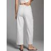 imageDokotoo Jeans for Women Casual High Waisted Straight Wide Leg Pants Loose Cargo Denim Pants with PocketsWhite