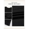 imageDokotoo Fall Dresses for Women 2025 Long Sleeve V Neck Lightweight Ribbed Knit Empire Waist Casual A Line Swing Mini DressBlack