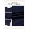 imageDokotoo Fall Dresses for Women 2025 Long Sleeve V Neck Lightweight Ribbed Knit Empire Waist Casual A Line Swing Mini DressBlue