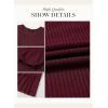 imageDokotoo Fall Dresses for Women 2025 Long Sleeve V Neck Lightweight Ribbed Knit Empire Waist Casual A Line Swing Mini DressRed