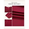 imageDokotoo Fall Dresses for Women 2025 Long Sleeve V Neck Smocked Empire Waist Ruffle Tiered Casual Split Maxi DressRed